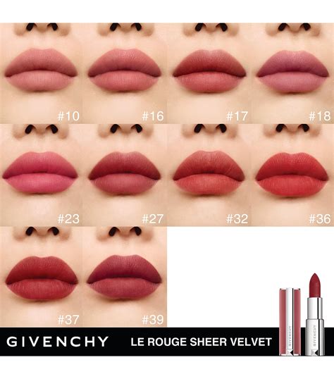 givenchy sheer velvet lipstick swatches|givenchy sheer velvet lipstick.